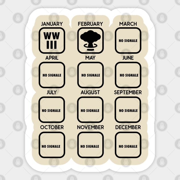 world war 3 / 2020 calendar world war meme Sticker by A Comic Wizard